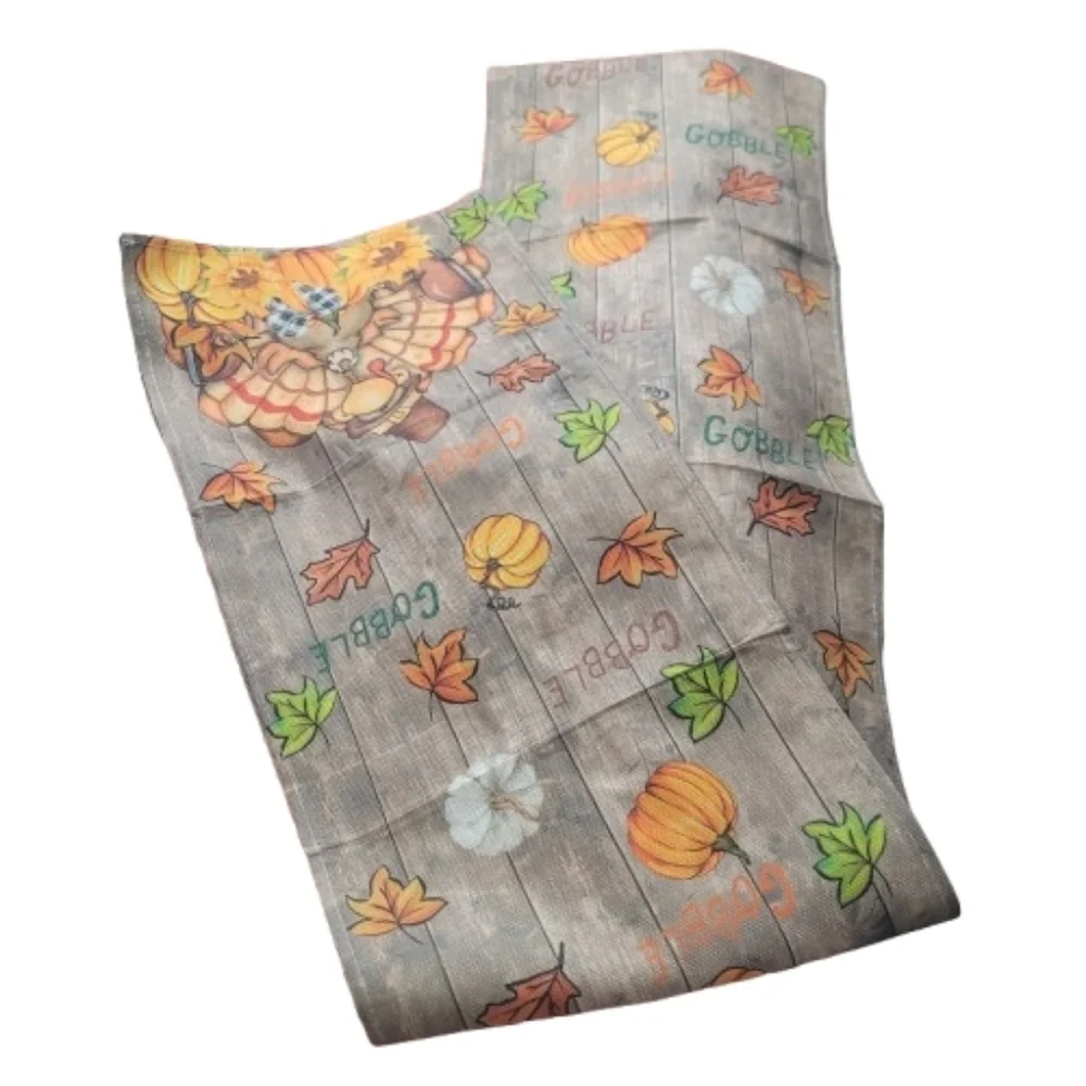 Thanksgiving Turkey Table Runner 120 X 12.75 GOBBLE GOBBLE